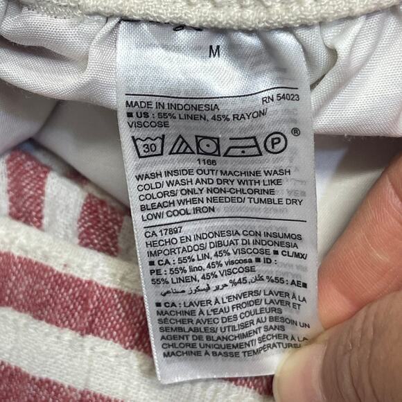 Old Navy womens striped pullon pants sz medium linen blend beachy light weight - Picture 11 of 12